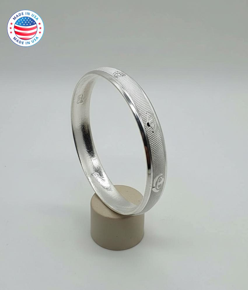 Customized Ek Onkar Khanda Sikh Kada: 999 Sterling Silver Punjabi