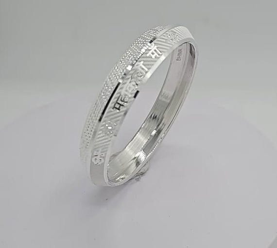 Heavy Jay Mahakali Maa Pure Silver Bangle | Handmade Religious
