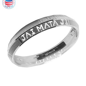 Jai Mata Ji 999 Pure Silver Handmade Kada | Custom Punjabi Bracelet | Personalized Silver Kara for Men & Women