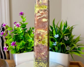 Plum Blosson Tourmaline Tower 7” | Emotional Balance, Healing, Enhanced Creativity