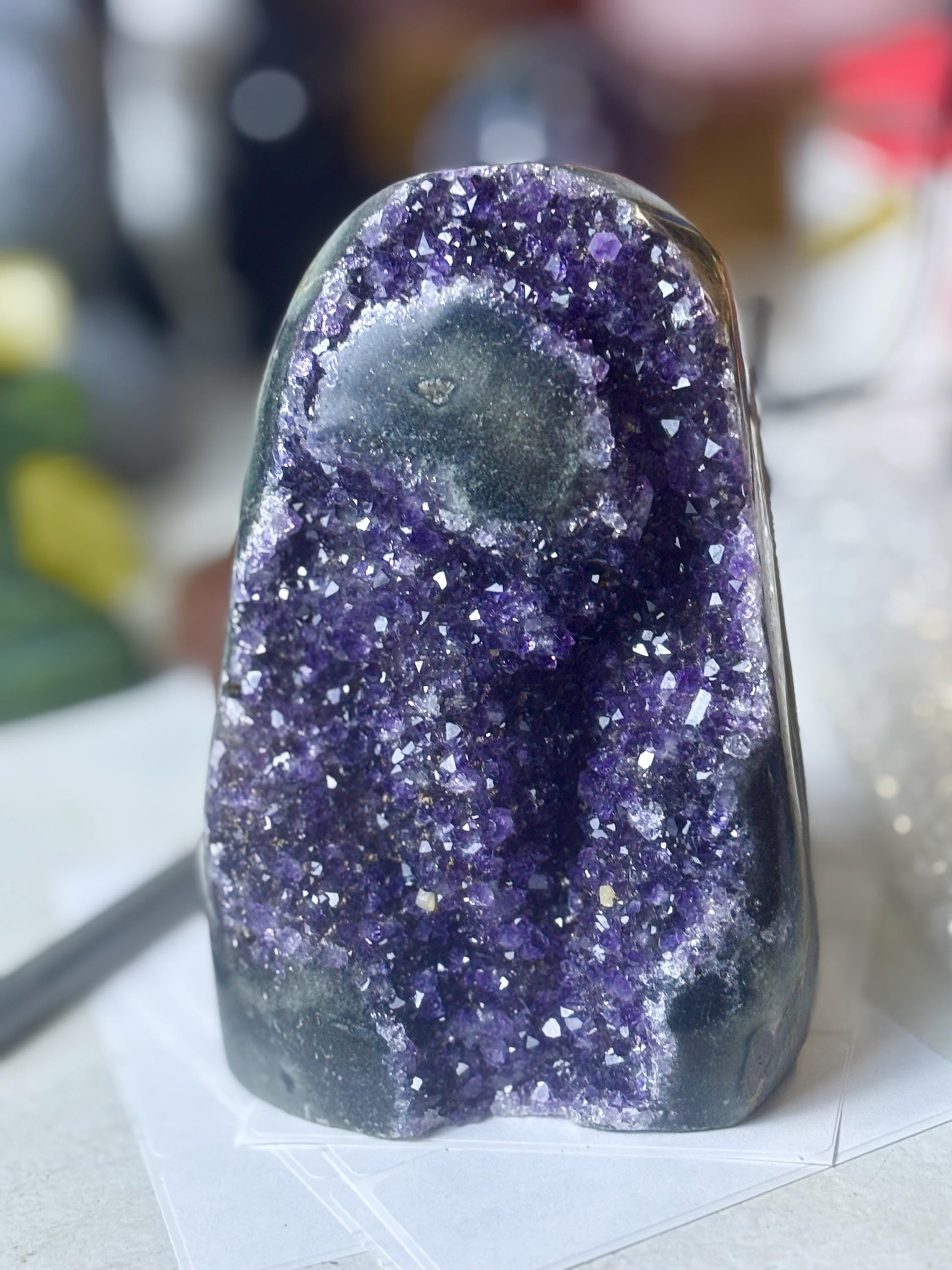 Dark Amethyst Druzy Geode From Uruguay | 1lb 6.4oz (636g) - Etsy