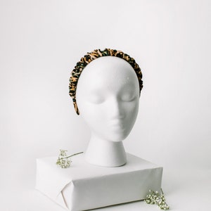Made in U.S.A – Chic Headband in Ruched Design – Tiger / Leopard / Animal Print – Handmade