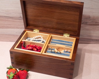 Sycamore Wooden Box With Walnut Lid - Japanese | Modernist