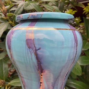 Ceramic Cremation Urn for Ashes. Unique, One of a kind, 100% Handmade Urns. Burial Urns, Cremation Urns, Small Capacity: (90 cubic inches)