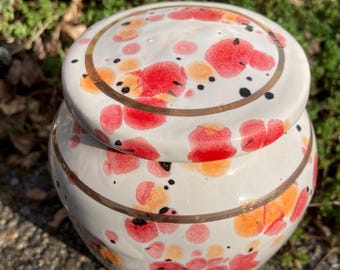 Handmade Ceramic Cremation Urn: Poppy Fields Crystal Glaze, 40 Cubic Inches