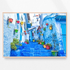 Chefchaouen | Morocco | Digital Download | Printable Art | Morocco Photo | Architecture Print | Blue Houses | Morocco Wall Art