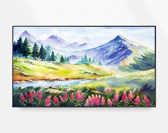 Samsung Frame TV Art | Spring Landscape Digital Art | Watercolor Digital Art | Nature Art | Frame TV Art | Instant Download