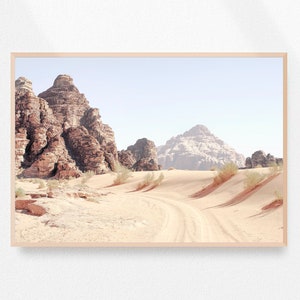 Wadi Rum, Jordanien, Wüstenlandschaft, Wüste Wandkunst, Wand Dekoration horizontal, Instant Download