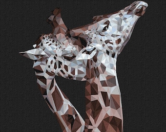 Giraffen malen nach Zahl, Painting Kit Wand Bilderrahmen Set Handgemachtes Wohnkultur Geschenk