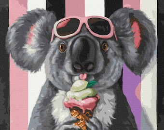 Niedliche Koala Malen Nach Anzahl Kit, Lustige Tiere malen Kit DIY