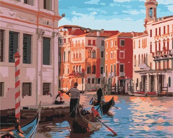 Italy Paint By number Kit European Town Diy Painting Kit Painting On Canvas Wall Picture With Frame Gift for Her