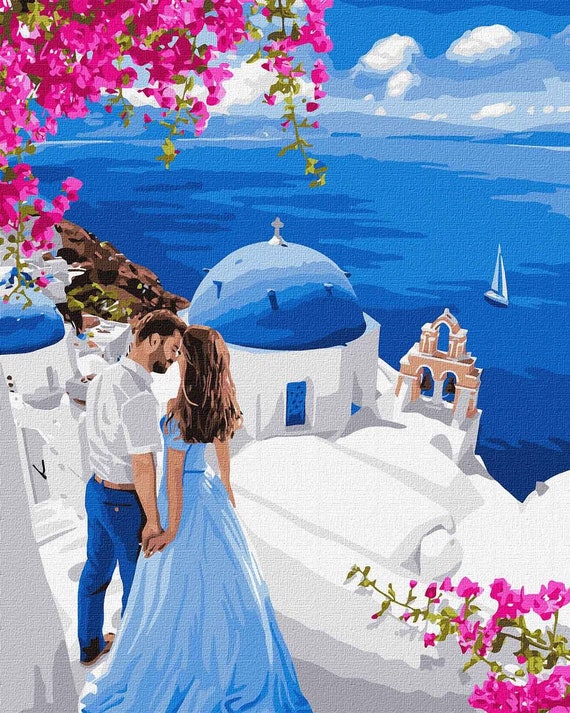 WOWDECOR - Kit di pittura fai da te con i numeri, 40 x 50 cm, con pennelli da pittura su tela, senza cornice