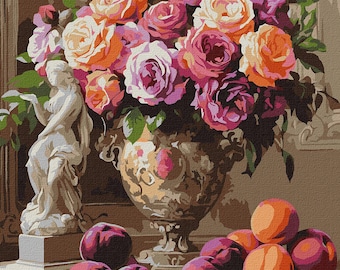 ブラック ピンク 抽象画 数字で描くキット 大人向け ミニマル シック