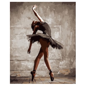 Ballerina Paint By number For Adults Ballet Dancer Kit Diy Painting Kit Painting On Canvas Wall Picture Frame Set Diy Painting Diy Paint Kit