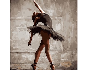 Ballerina Paint By number For Adults Ballet Dancer Kit Diy Painting Kit Painting On Canvas Wall Picture Frame Set Diy Painting Diy Paint Kit