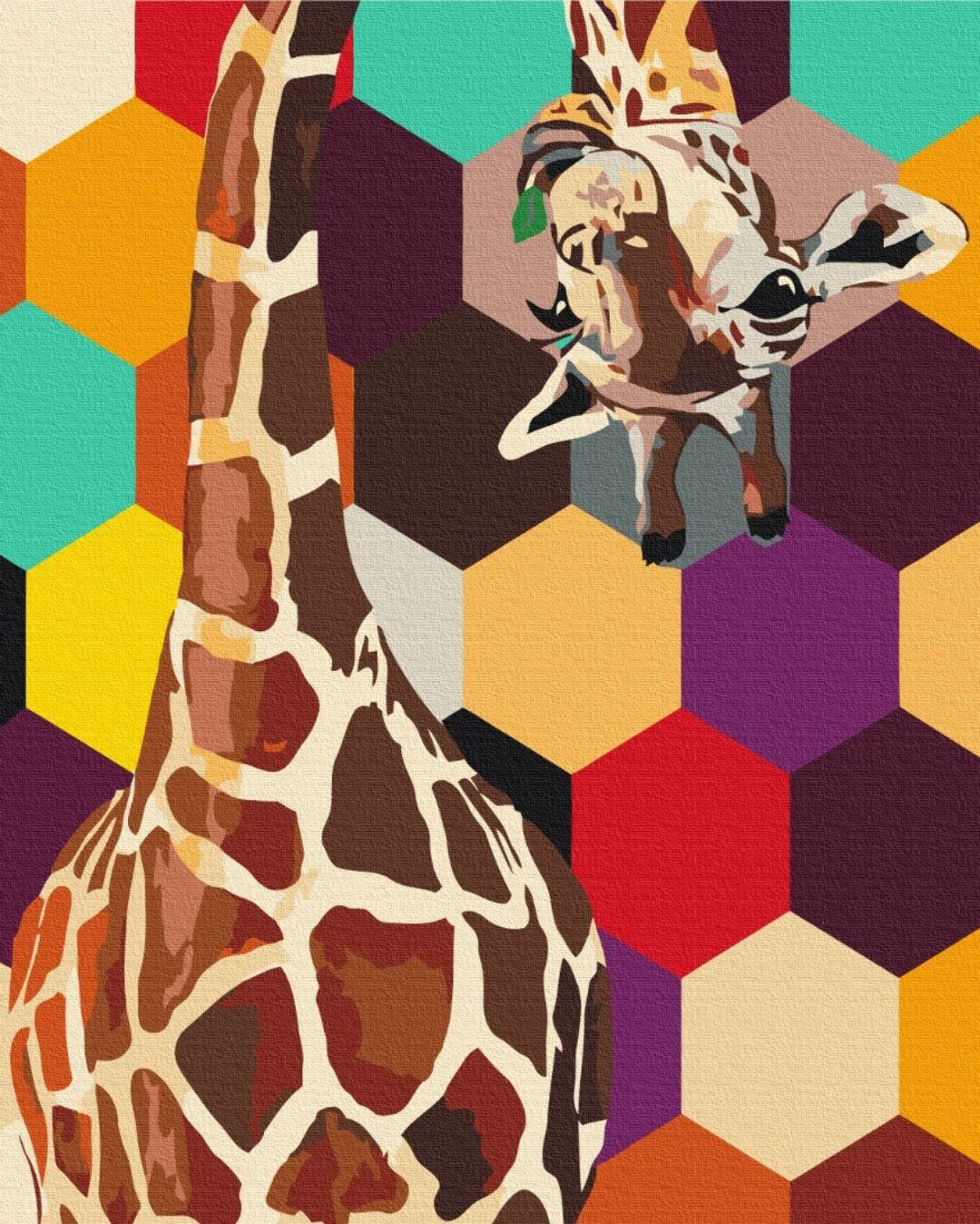 Funny Giraffe Paint by Number Kit for Adults Animals Diy Painting Kit