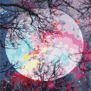 Vollmond Malen nach Zahlen Kit DIY | Perfektes Geschenk für sie