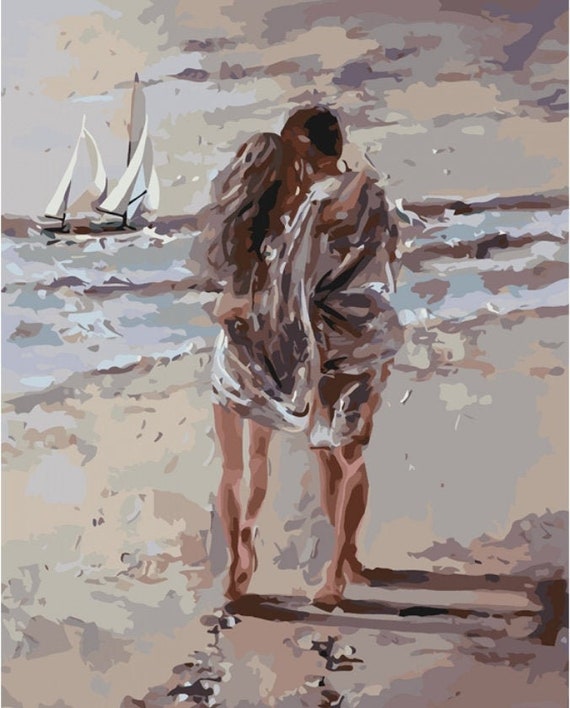 Bateau Peinture Numero Adulte, 50x70cm Kits Peinture Au Numéro Plage Pour Adultes Débutants Et Enfants, Avec Pinceaux Et Peintures Acryliques, Paint By Numbers Pour Décoration Maison, Sans Cadre, A-42