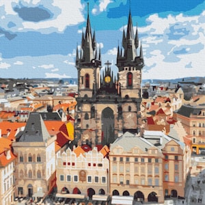 Prag Malen Nach Zahlen Kit Altstadt Diy Painting Kit Romantisches Prag Gemälde Auf Leinwand Wandbilderrahmen Set Diy Painting Wandbild