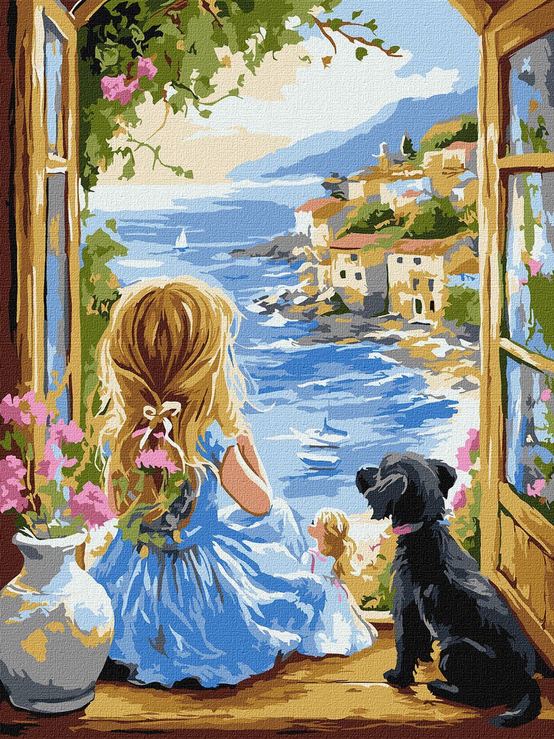 Seaside Paint by Number Kit Ships Diy Painting Kit Landscape Painting ...