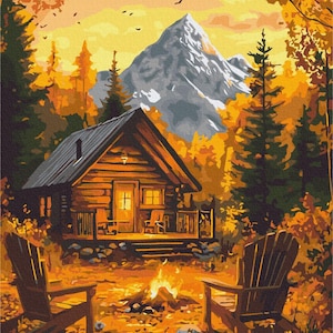 Mountains Paint By number Kit Landscape Diy Painting Kit Painting On Canvas Wall Picture Frame Set