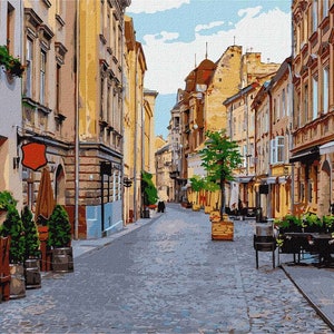 Ukraine City Lviv Paint By number Kit Diy Painting Kit Painting On Canvas Wall Picture Frame Set Diy Painting Diy Paint Kit Wall Picture