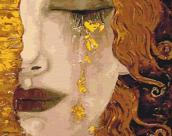 Freya&#39;s Tears Gustav Klimt Paint By number Kit By Numbers Famous Art Diy Painting Kit Painting On Canvas Wall Picture Frame Diy Painting BR