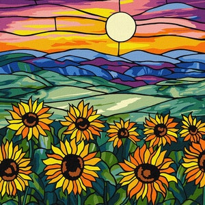 Sunflowers Field Paint By number Kit By Numbers  Diy Painting Kit Painting On Canvas Wall Picture Frame Diy Painting