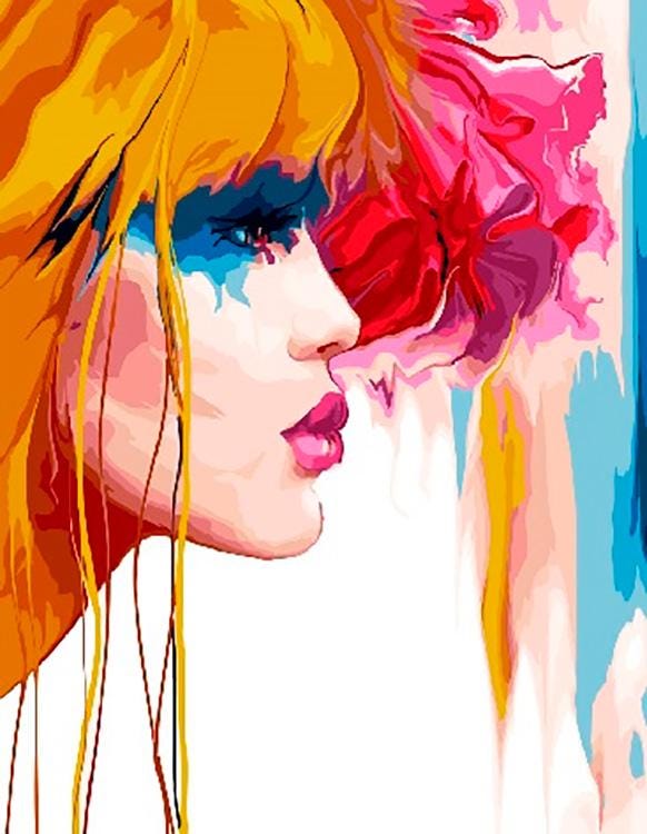 水彩画 女の子 ポートレート アート ペイント バイ ナンバー キット