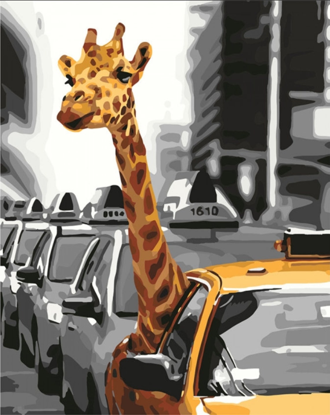 Giraffe Paint by Number Kit Big City Diy Painting Kit Animals Etsy