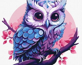 Kit de pintura por números de búho para hacer tú mismo / Regalo de Navidad