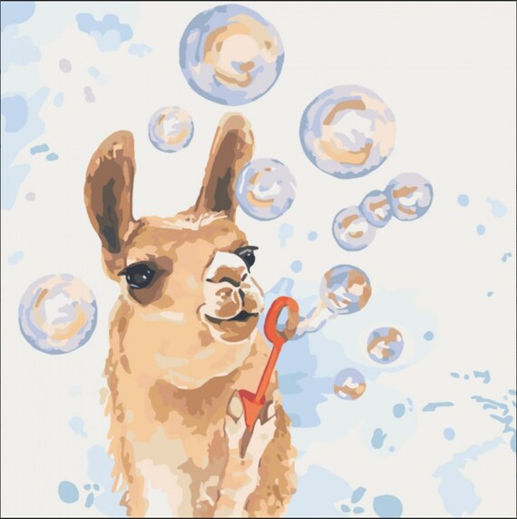 Llama Paint by Number Kitdiy Painting Kitpainting on Etsy
