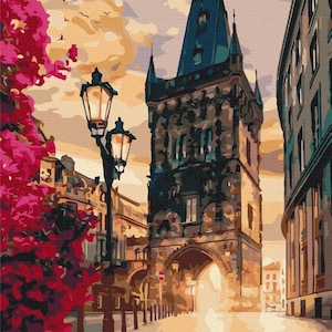 Prag Malen Nach Zahlen Kit Altstadt Diy Painting Kit Romantisches Prag Gemälde Auf Leinwand Wandbilderrahmen Set Diy Painting Wandbild