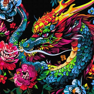 Dragon Paint By number Kit,Diy Painting Kit,Painting On Canvas,Wall Picture Frame Set,Diy Painting,Diy Paint Kit, Wall Picture