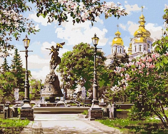 Cathedral  Paint By number Kit Diy  Kyiv Ukrainian City