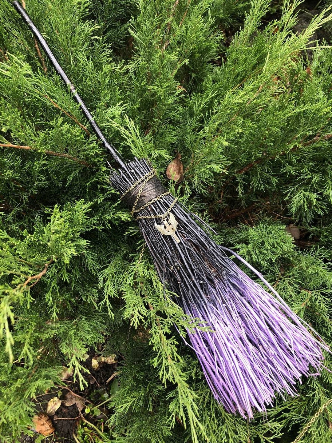 Purple Birch Broom, Besom, Birch Broom, Natural Witch Broom, Wizard