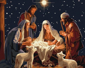The birth of Jesus Christ Paint By Numbers Kit DIY