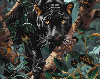 Puma Paint By number Kit | Wild Animals Paint By Numbers |  Handmade Gift | Perfect Gift