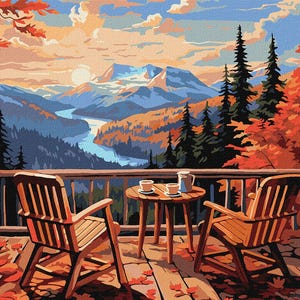 Mountains Paint By number Kit Landscape Diy Painting Kit Painting On Canvas Wall Picture Frame Set