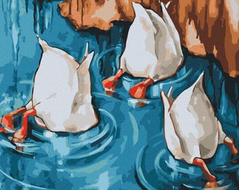 Funny ducks paint by number Kit DIY