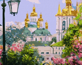 Ukraine City Kyiv Paint By number Kit Diy Painting Kit Painting On Canvas Wall Picture Frame Set Diy Painting Diy Paint Kit Wall Picture