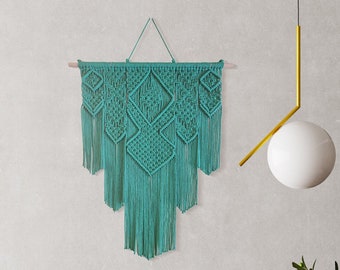 Large Macrame Wall Hanging - New Green color Boho Wall Decor For Home, Bedroom And Nursery Decoration And Gifting