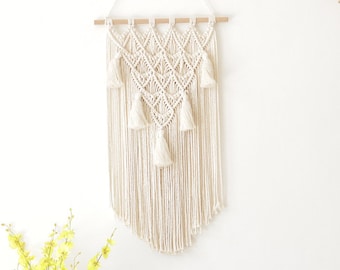 New Macrame Wall Hanging Design For Bohemian Home Decor, Housewarming or New Home Gift; Bedroom, Baby Room Nursery and Boho Decor