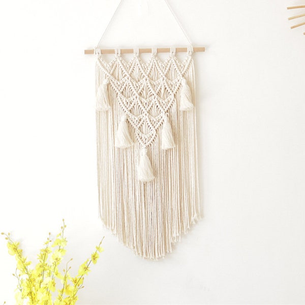 New Macrame Wall Hanging Design For Bohemian Home Decor, Housewarming or New Home Gift; Bedroom, Baby Room Nursery and Boho Decor