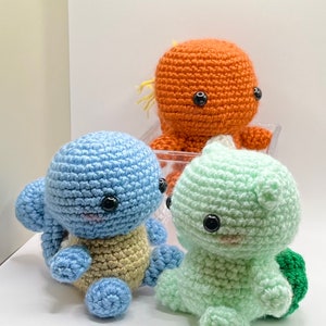 Pikachu und Kanto Starter Plüschtiere | Niedliches Amigurumi | Anime Geschenk | Handarbeit, gehäkelt