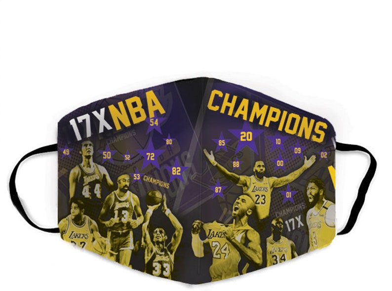 Lakers 2020 NBA Champions Face Mask with Multi-Layer ...