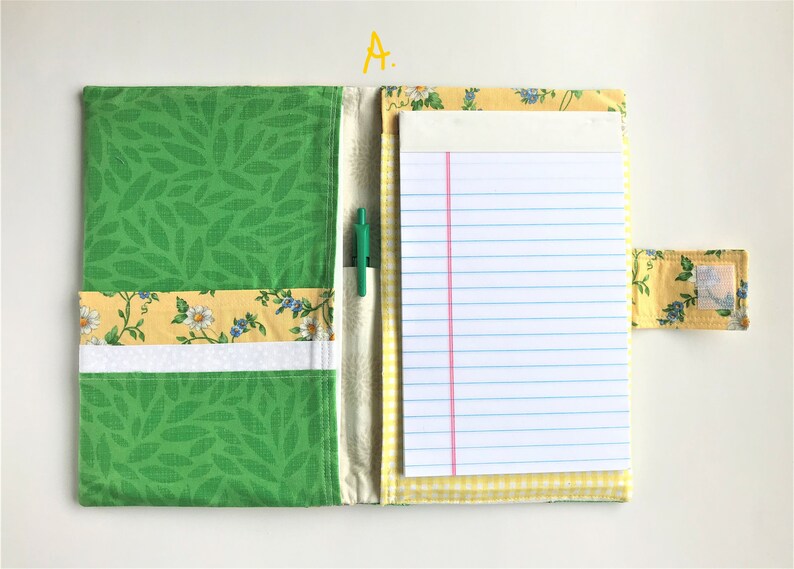 Fabric Portfolio Notebook With Pockets Pad and Pen/grocery Etsy