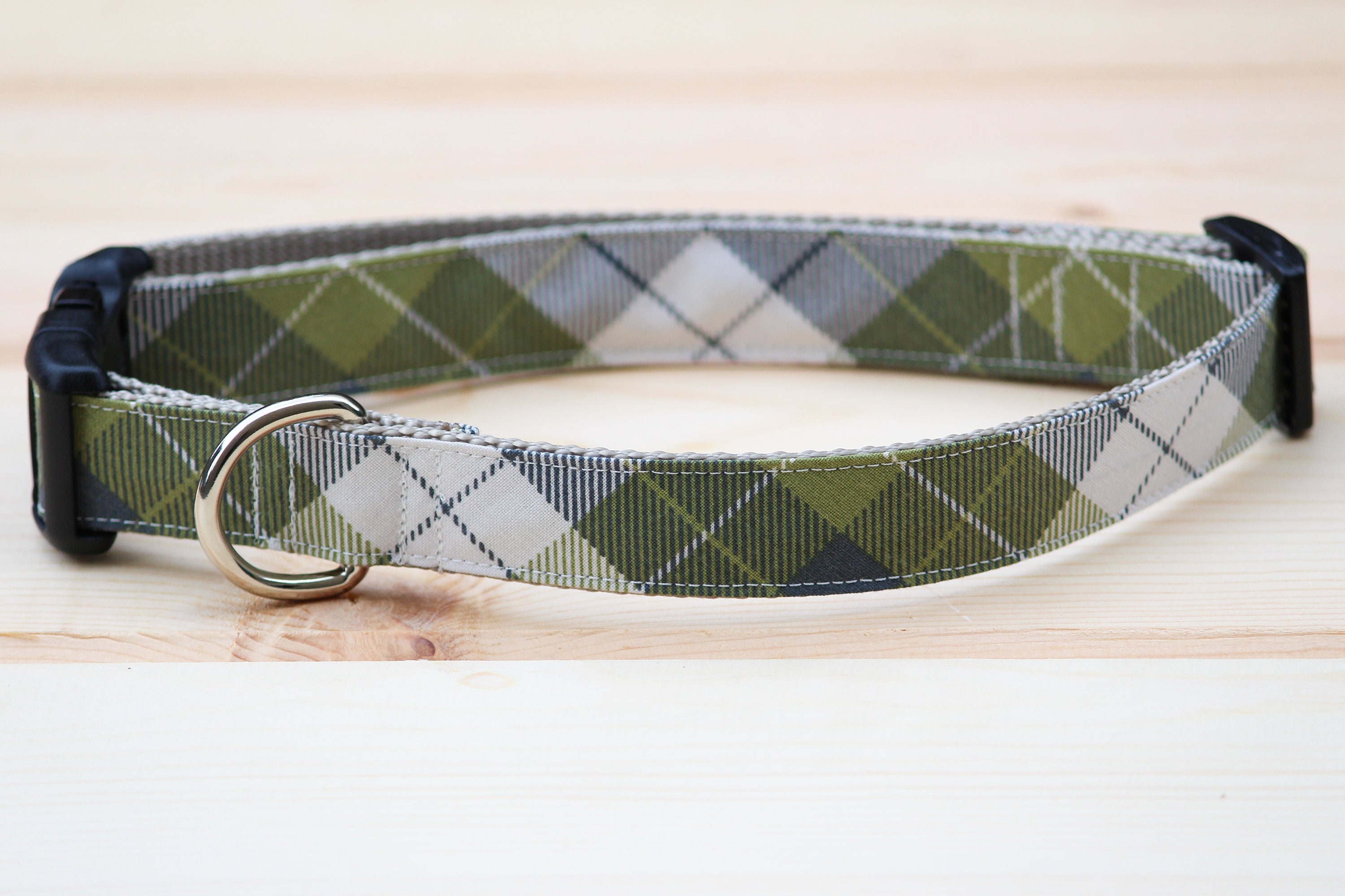 Green Plaid Dog Collar Boy Dog Collar Summer Collar Girl Etsy