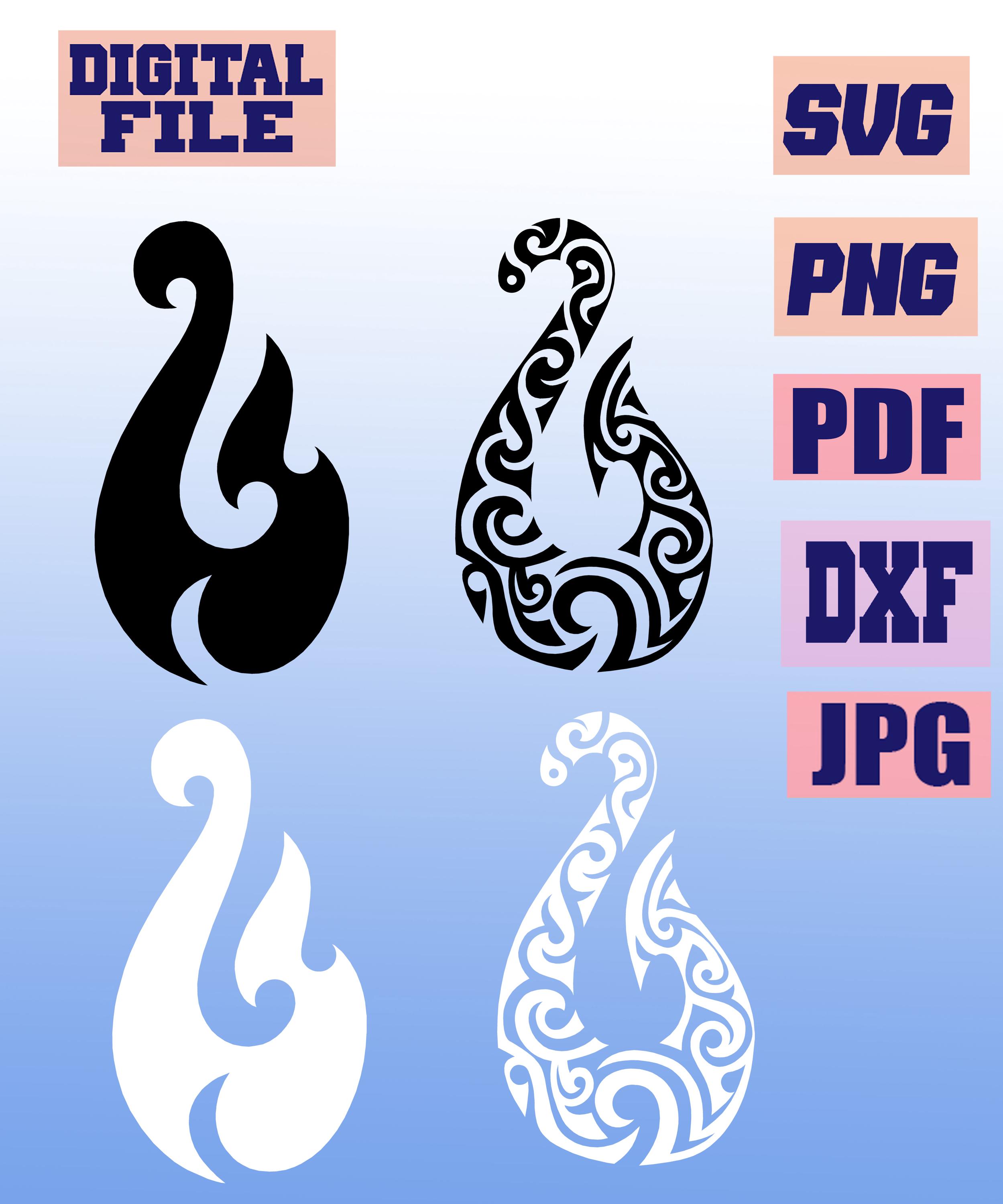 【Maori Fishing Hook】マオリ族　釣り針　トライバル　額装 Maui Fish Hook Vector Cut File: Polynesian Maori Design (digital