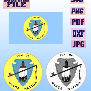 Osage Nation Flag & Seal Vector Cut File (svg, png, jpg, pdf, dxf)